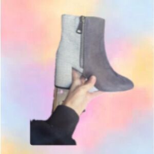 Journee Collection Grey Ankle Boots